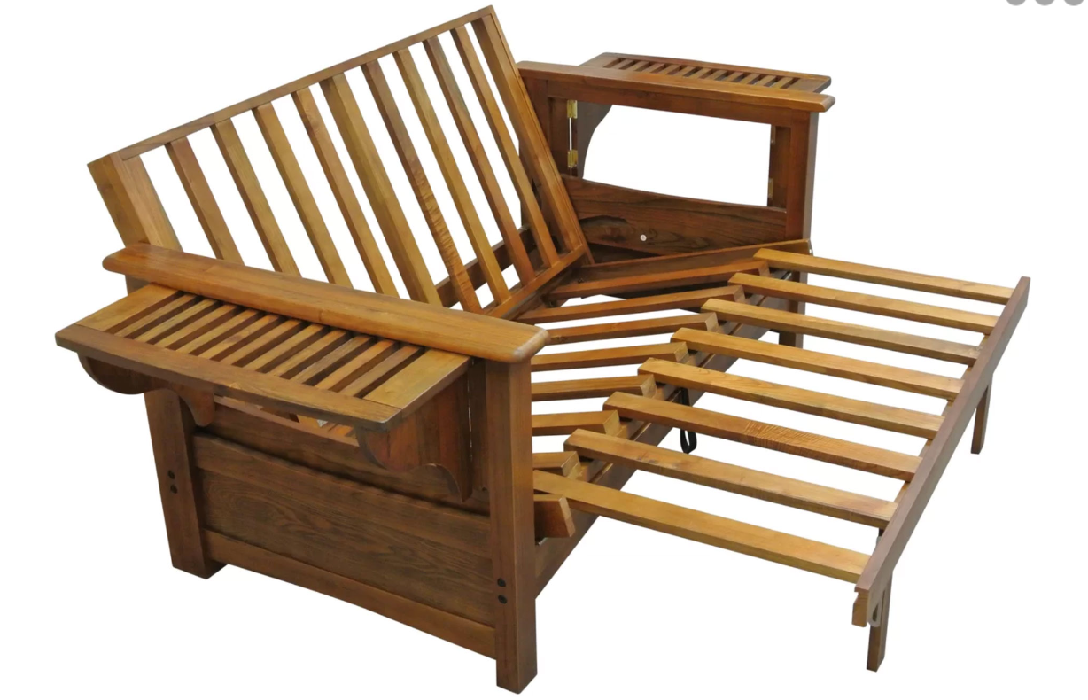 Burlington Futon Frame; Loveseat Maine Mattress & Futons